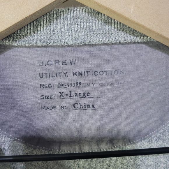 J. Crew Utility Knit Cotton Short Sleeve Henley Gray Shirt XL - Picture 4 of 7